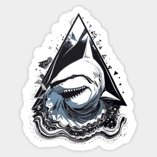 Abstract Shark Sticker